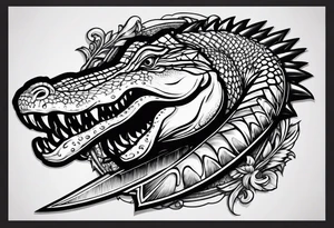 Dagger with an alligator tattoo idea
