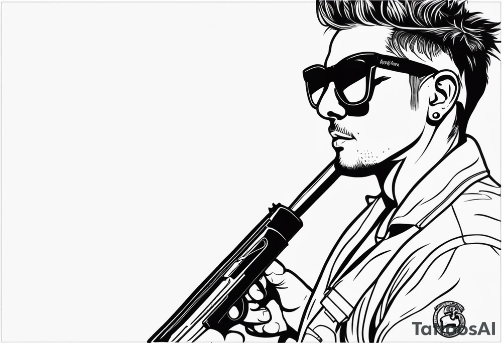 capricorn with sunglasses and a shotgun tattoo idea