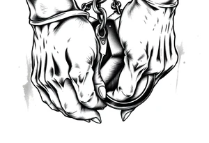 broken handcuffs corrupt system tattoo idea