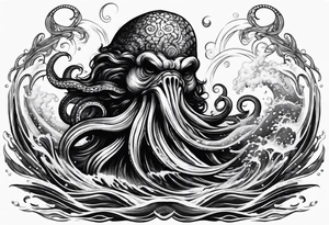 Kraken coming out of water tattoo idea