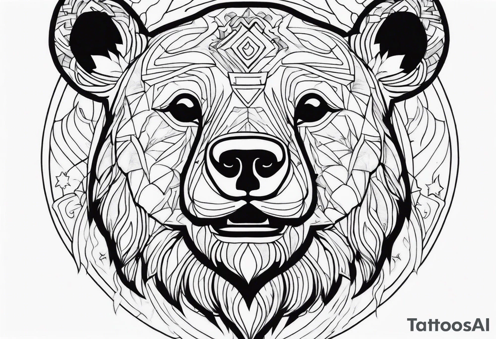 a psychedelic Bear tattoo idea