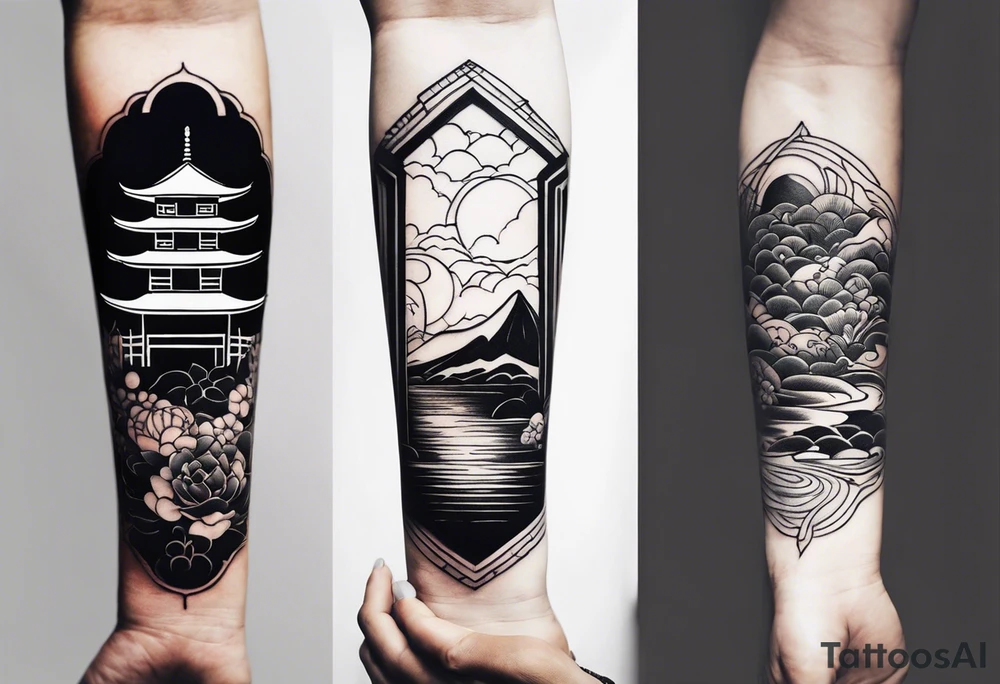 dark, japanese,forearm, small tattoo idea