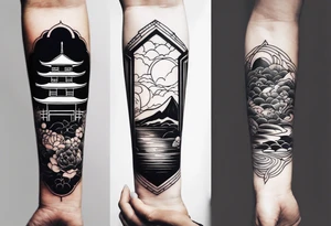 dark, japanese,forearm, small tattoo idea