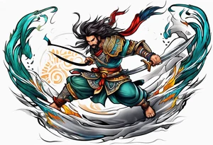 leaping warrior tattoo idea
