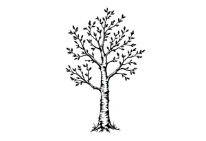 small birch tree tattoo idea