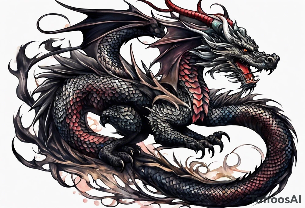 Black dragon tattoo idea