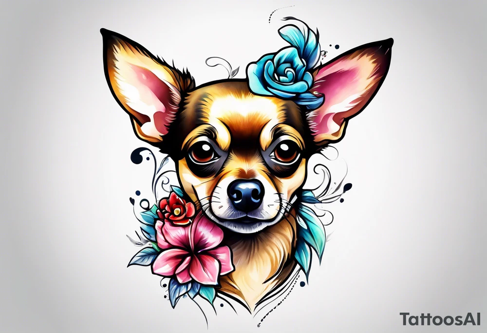 Funny chihuahua tattoo idea