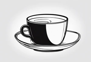 The outside should look like a stamp. So a stylus edge and a square and on the inside there should be a drawing of a Turkish teacup, i.e. a chai.
Der rand ist wichtig die Tasse muss im Viereck sein tattoo idea