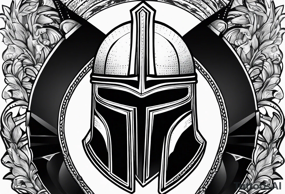 If you’re going thru hell keep going text wrapped around a spartan helmet. tattoo idea