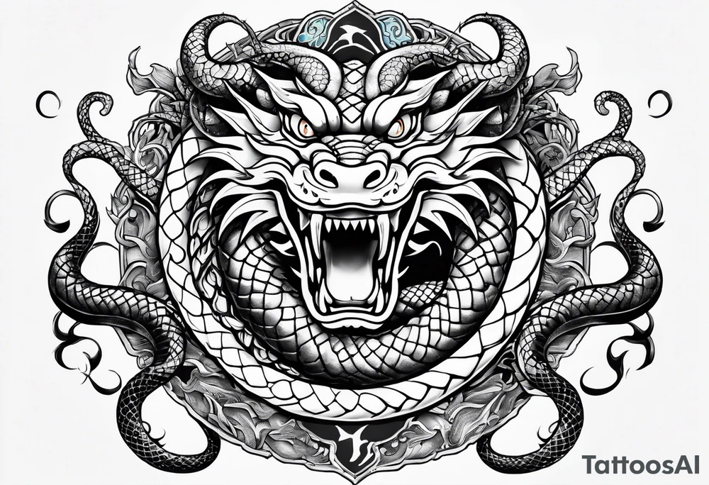 Shenron Americana style tattoo less details tattoo idea