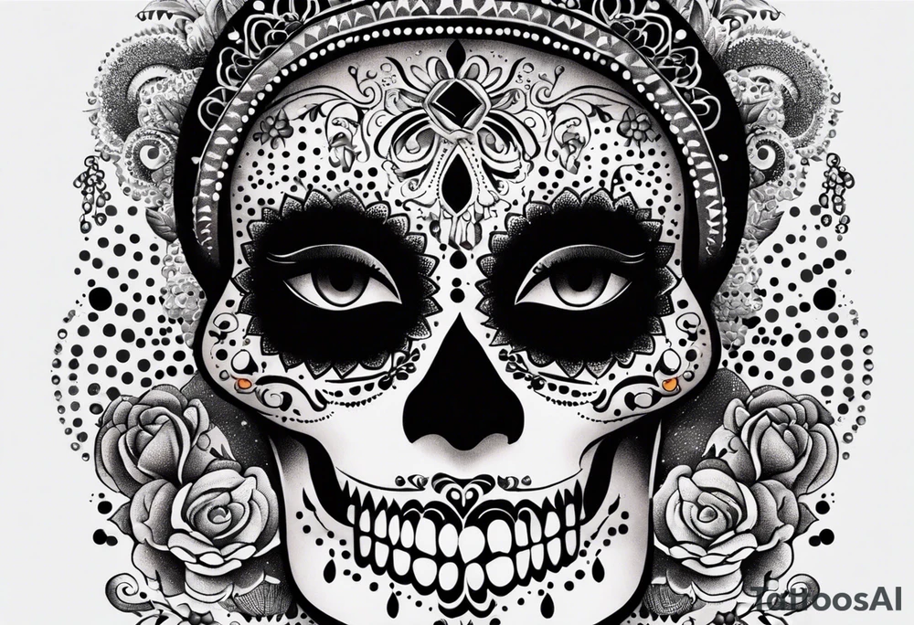 Mexico day of dead tattoo idea