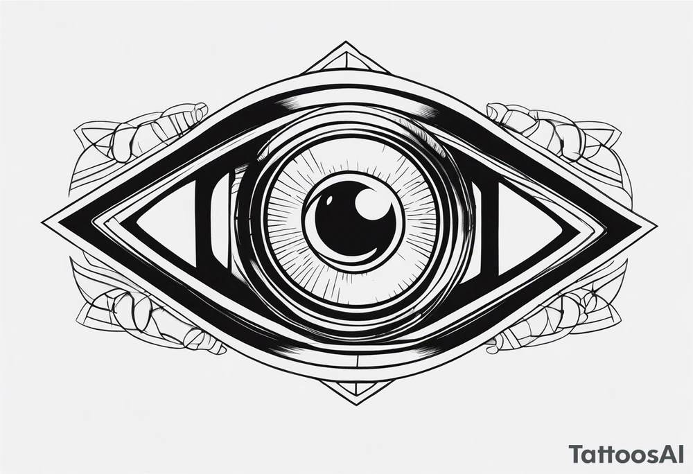 Band tool eye on elbow tattoo idea