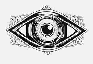 Band tool eye on elbow tattoo idea