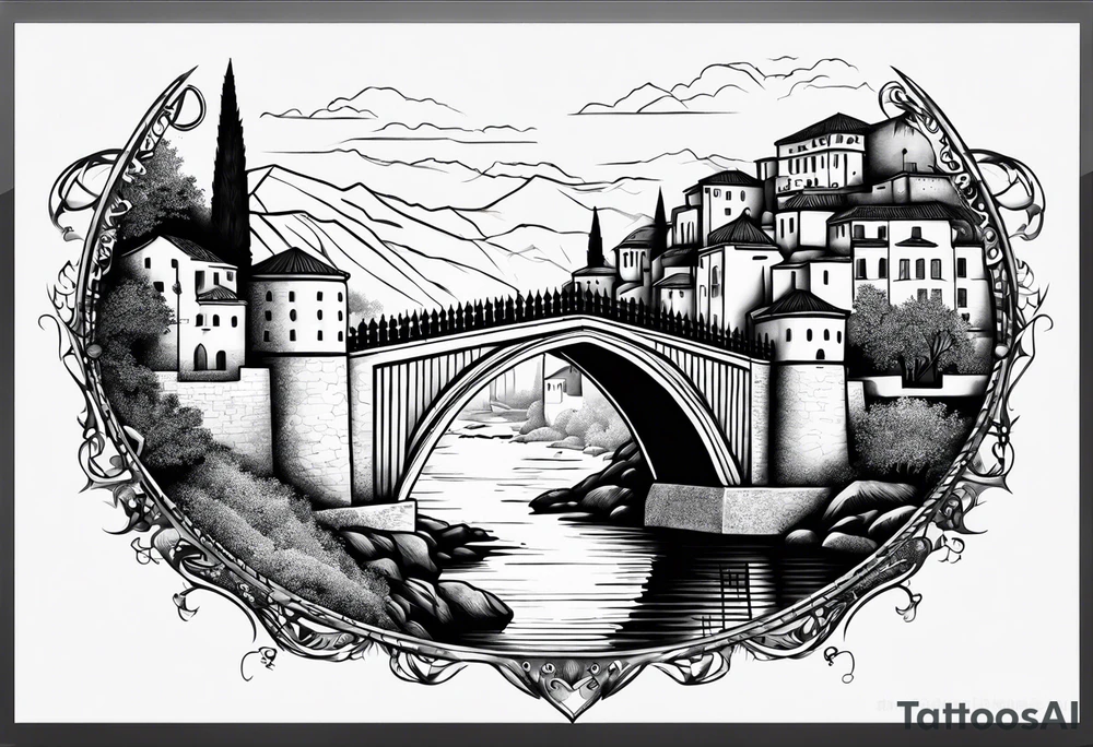 Mostar, old bridge tattoo idea