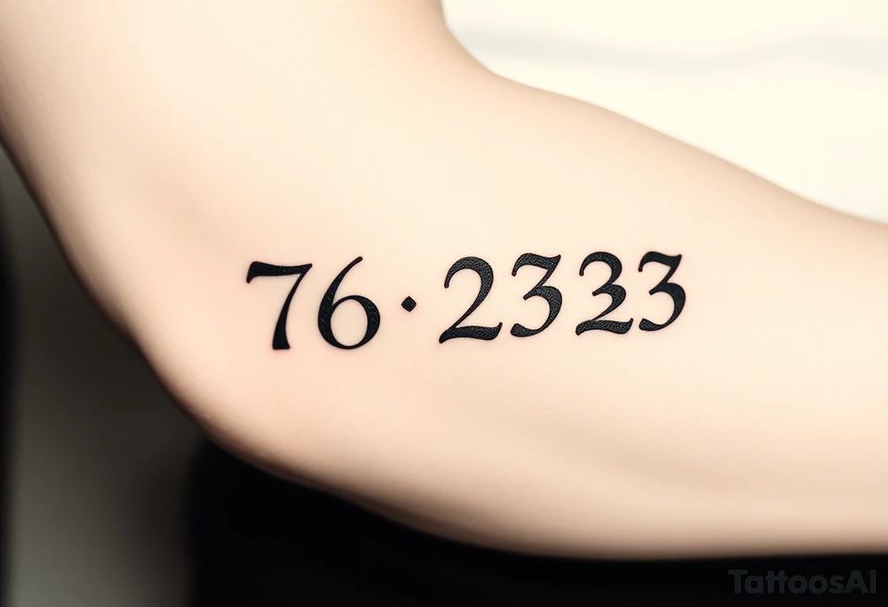 76 2323 written out gang tattoo idea