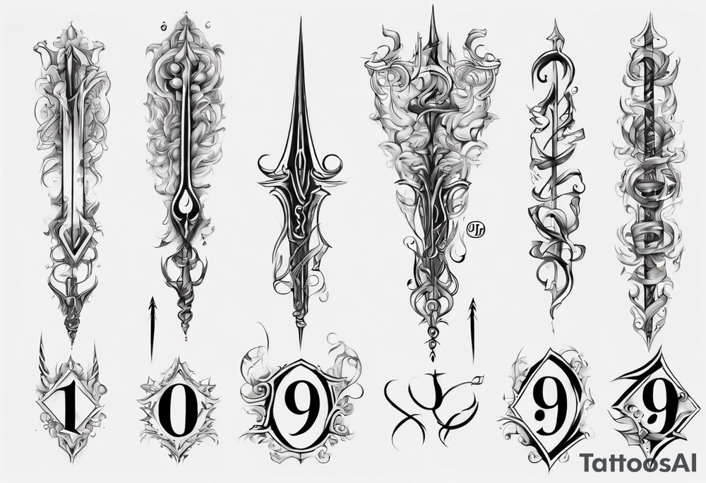 number 9 upside down and right side up connected in the middle. Tall and thin tattoo idea