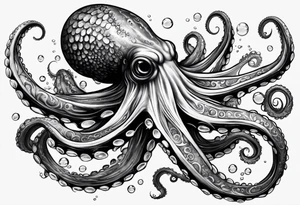 Under water octopus tattoo idea