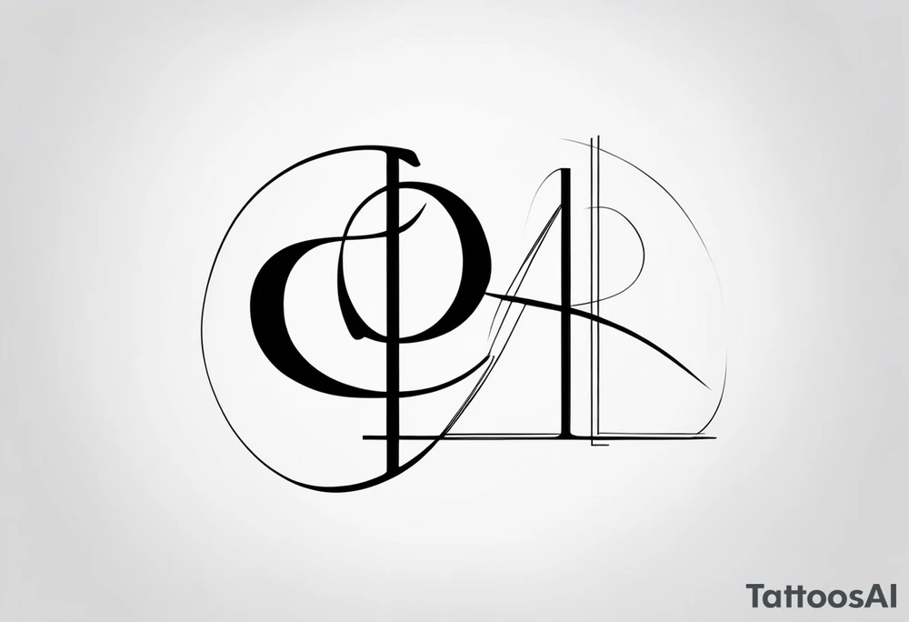 Minimalist tattoo design featuring the symbolic integration of the letters 'B' and 'E' with a focus on black line art. The design should be abstract and elegant, with the possibility of the letters forming the word 'BE' subtly or symbolically, but not necessarily. The lines should be clean and fluid, potentially incorporating geometric elements or flowing patterns that represent the connection between the letters. The overall aesthetic should be modern, refined, and meaningful, with a strong emphasis on simplicity and artistic expression. tattoo idea