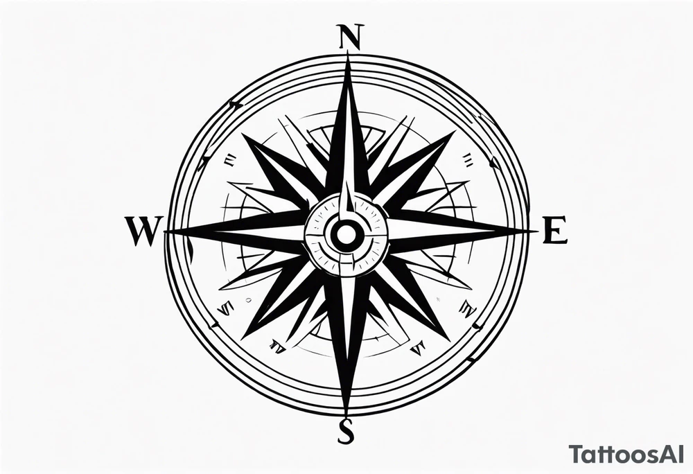 Vintage Compass tattoo idea