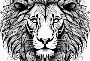 Lion. Power and love. Half Head design. tattoo idea