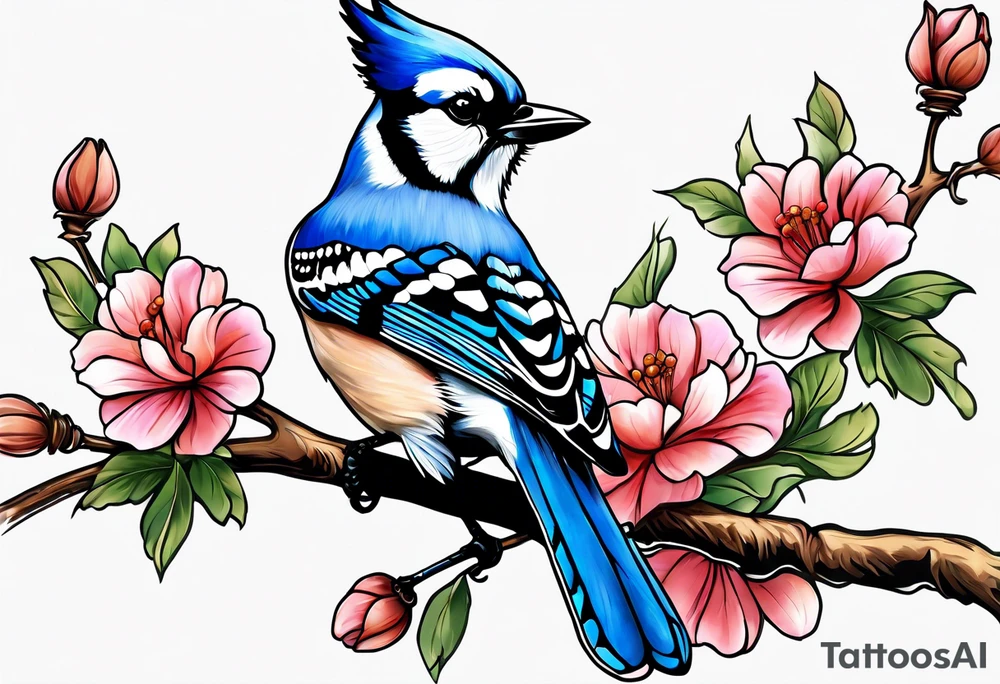 Blue Jay bird to remind me of my mom who passed away tattoo idea