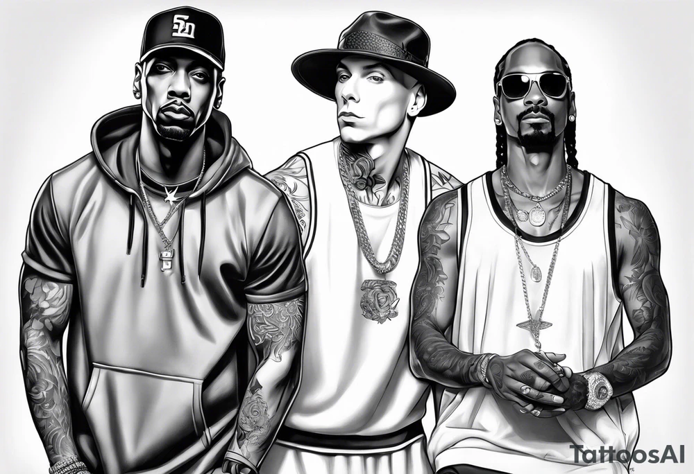 Eminem and snoop dog full leg sleeve tattoo idea