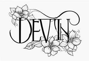 devin name tattoo dainty and feminine tattoo idea