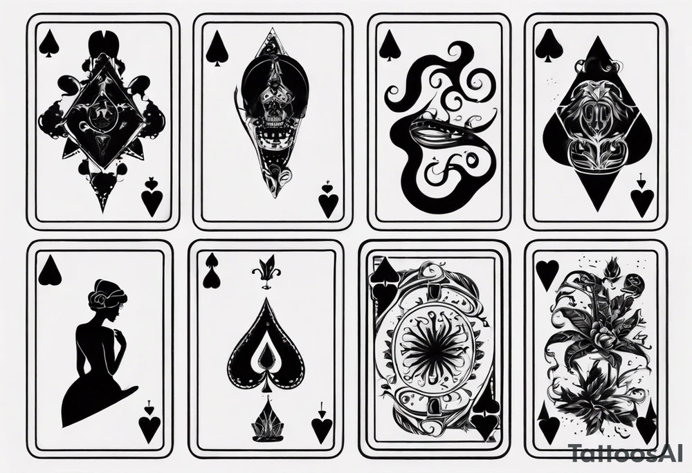 a playing card with a silhouette of a woman tattoo idea