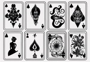 a playing card with a silhouette of a woman tattoo idea