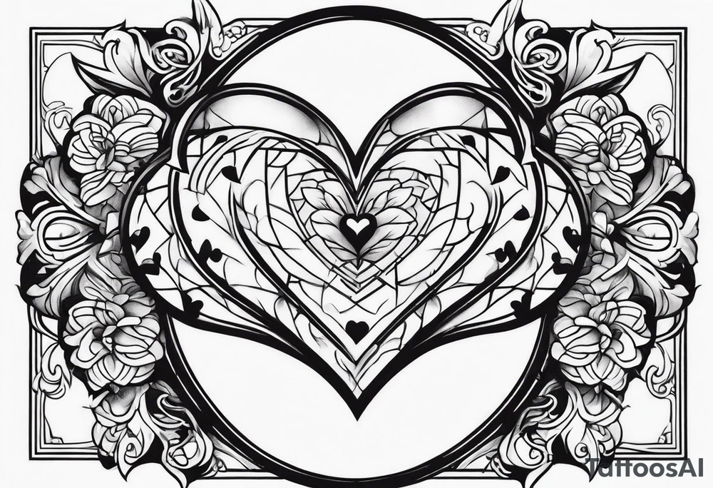 Cover up 2 hearts over lapping on back at base of neck tattoo idea