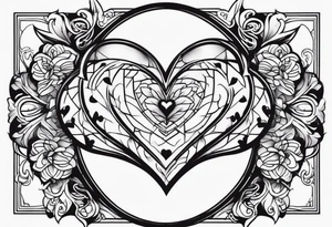 Cover up 2 hearts over lapping on back at base of neck tattoo idea