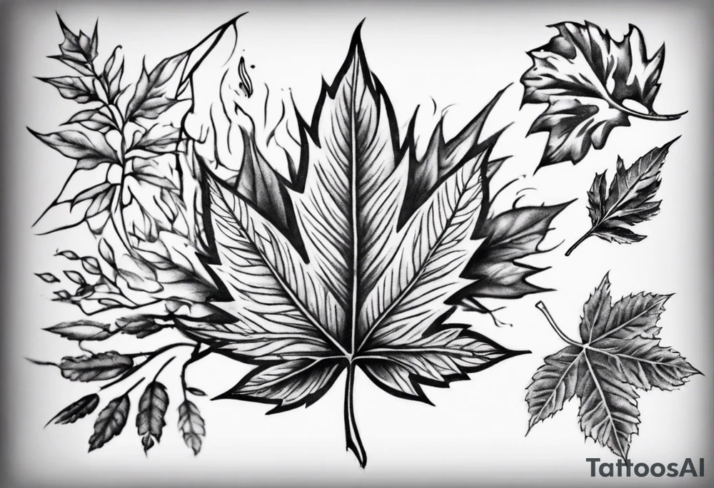 a tattoo that goes good with leafes tattoo idea