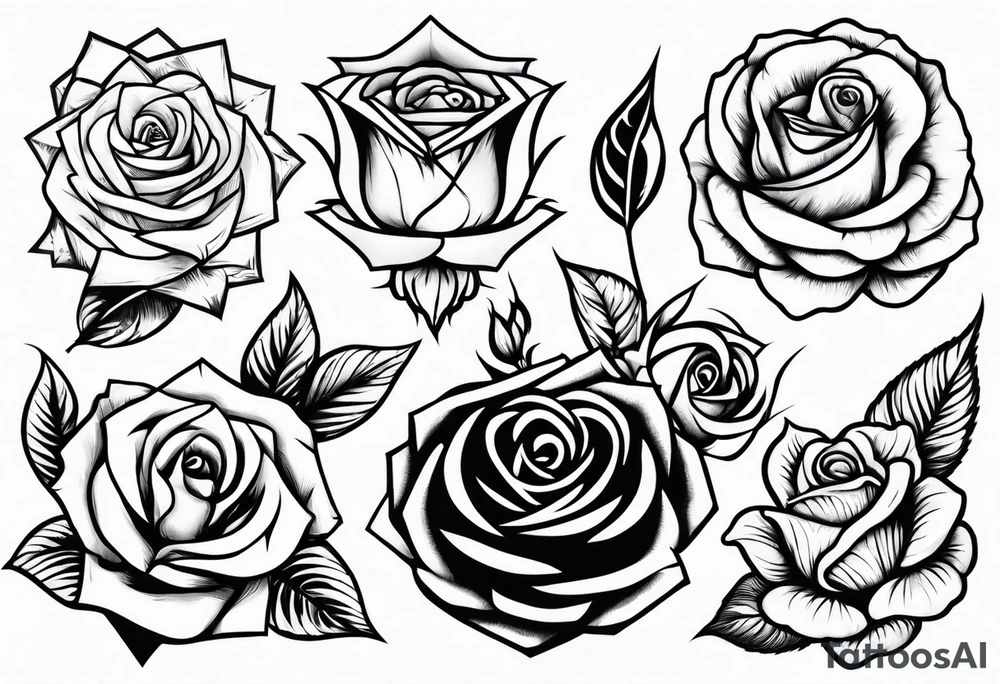 Variety rosebrains flash sheet tattoo idea