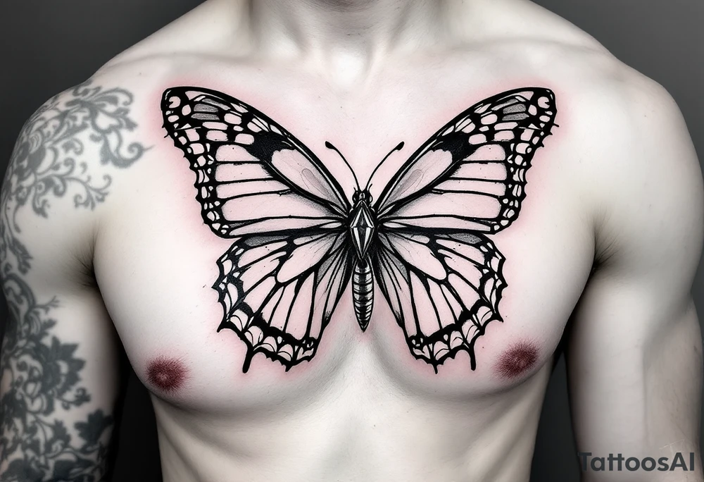 I bow tie inside of a butterfly tattoo idea