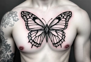 I bow tie inside of a butterfly tattoo idea