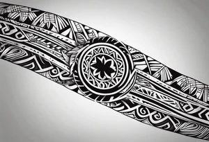 Polynesian tribal pattern forearm tattoo idea