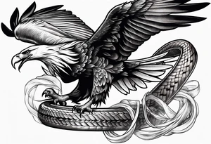 eagle catching snake tattoo idea