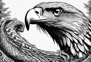 snake, eagle, myth, different thinking, out of the box, tattoo idea