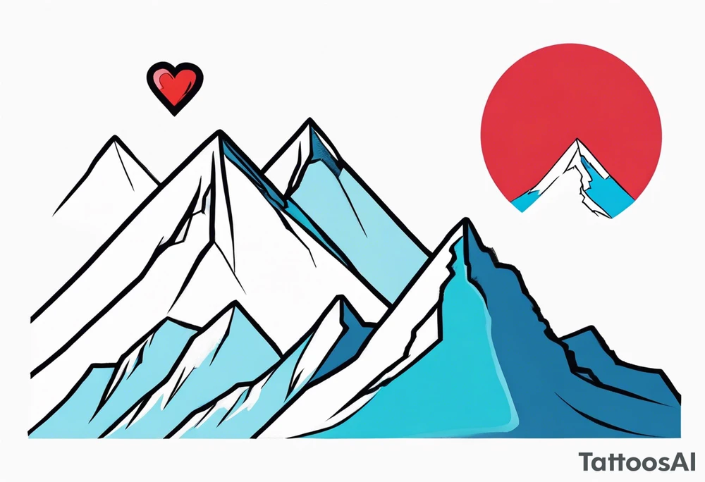 mount everest number 7 and kass with heart tattoo idea