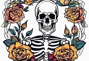 human skeleton

old school vintage simple traditional design surrounded by vintage flowers


bold color simple tattoo idea
