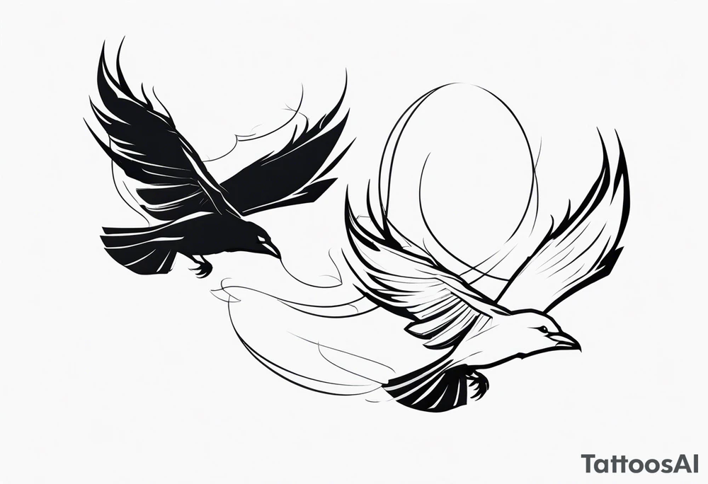 ravens flying tattoo idea