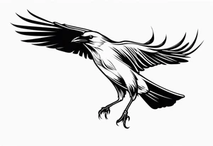 Crow gliding in air tattoo idea