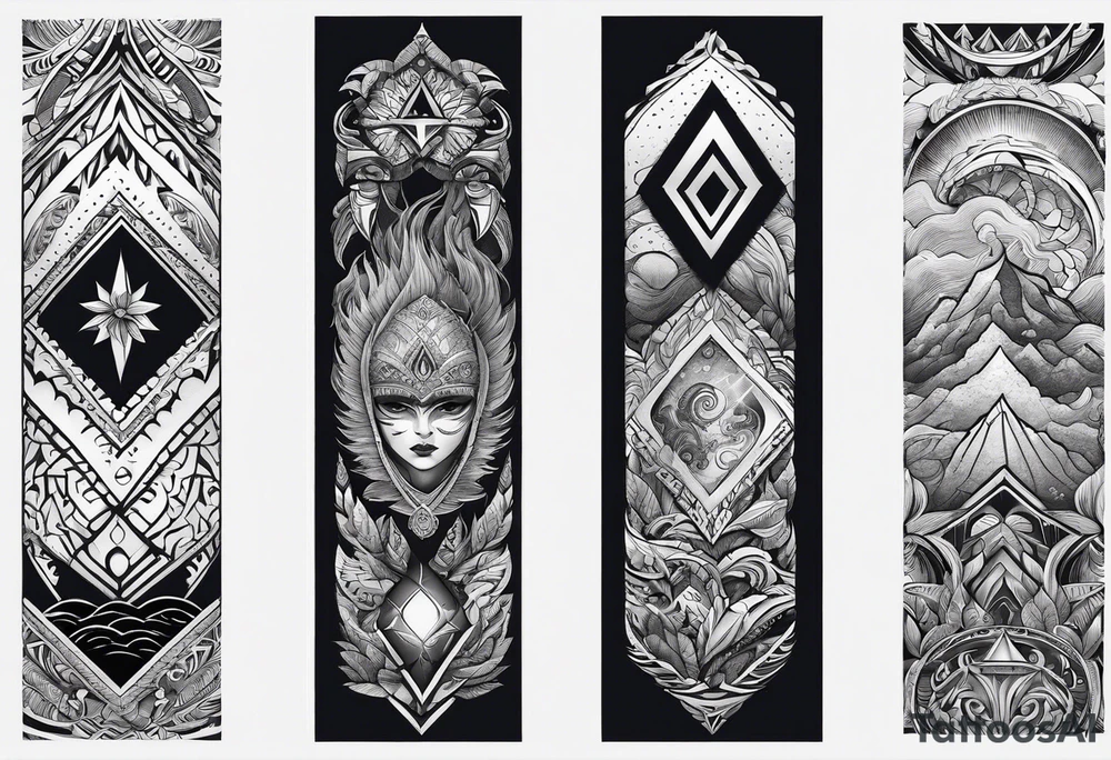 Volcan feu lave tattoo idea