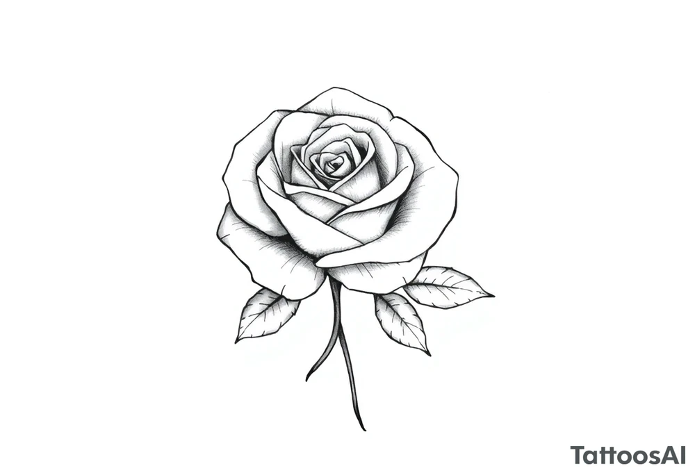 ROSE WITH FLORIDA WRITTEN IN VERTICAL AS STEM tattoo idea