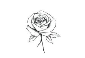 ROSE WITH FLORIDA WRITTEN IN VERTICAL AS STEM tattoo idea