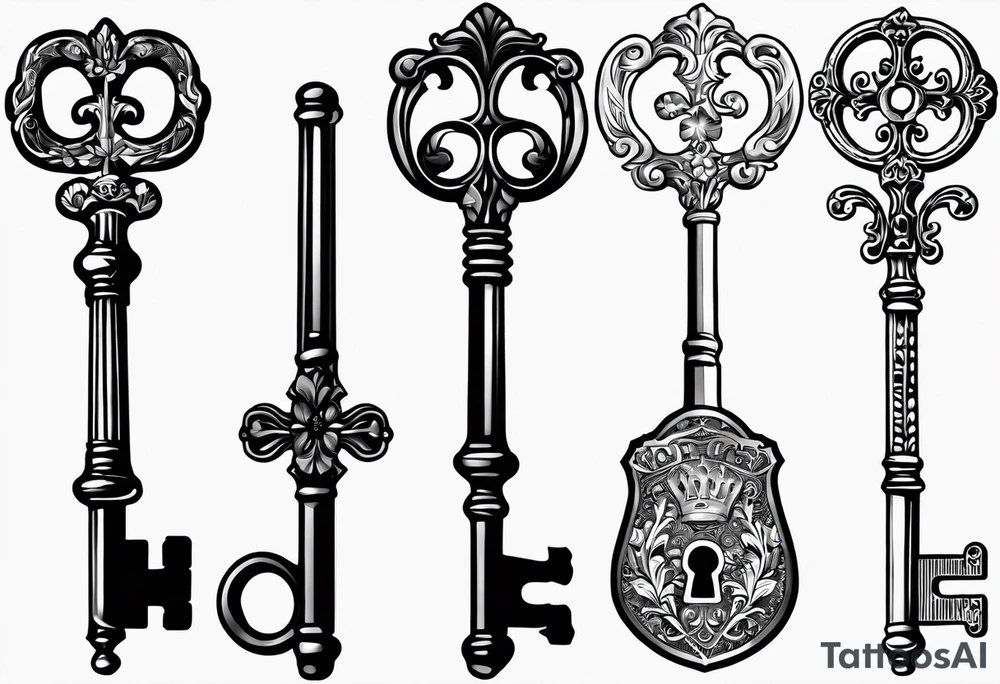 old antique skeleton key with 2016 on it. tattoo idea