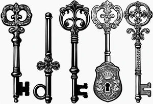 old antique skeleton key with 2016 on it. tattoo idea