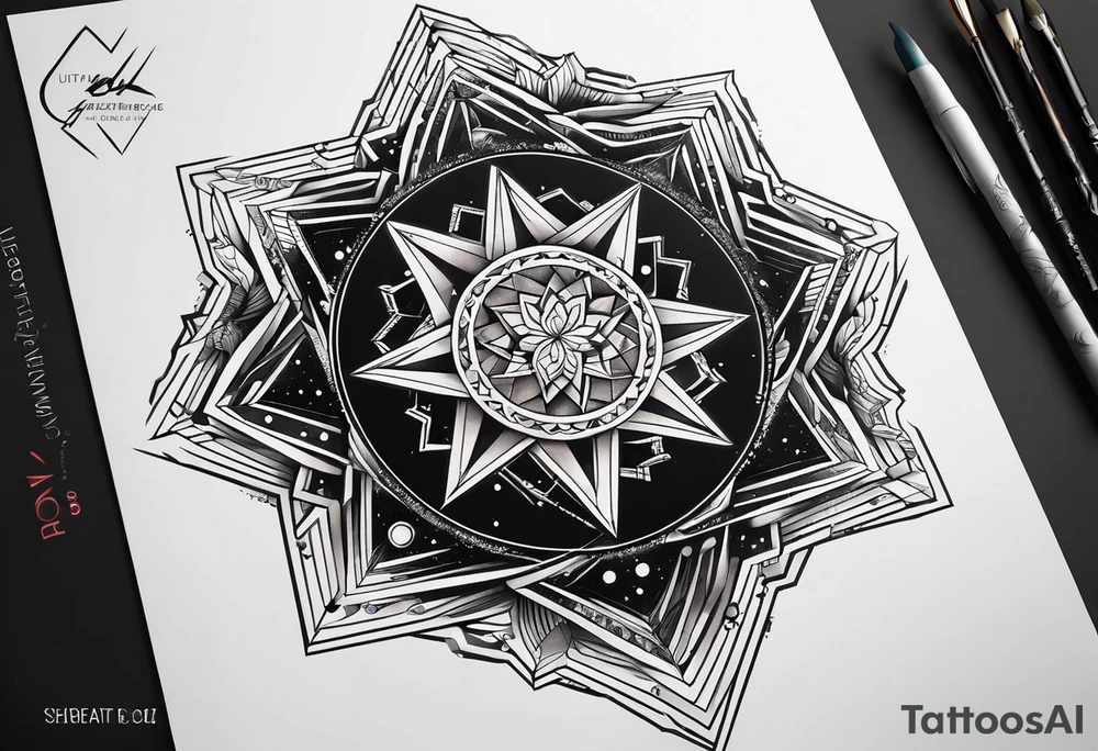 Secret geometry in the space galaxy tattoo idea