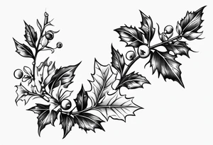 holly berry stalk tattoo idea