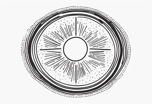 simplistic sun made of black dots tattoo idea